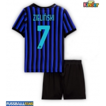 Inter Milan Piotr Zielinski #7 Heimtrikotsatz Kinder 2025-26 Kurzarm (+ Kurze Hosen)
